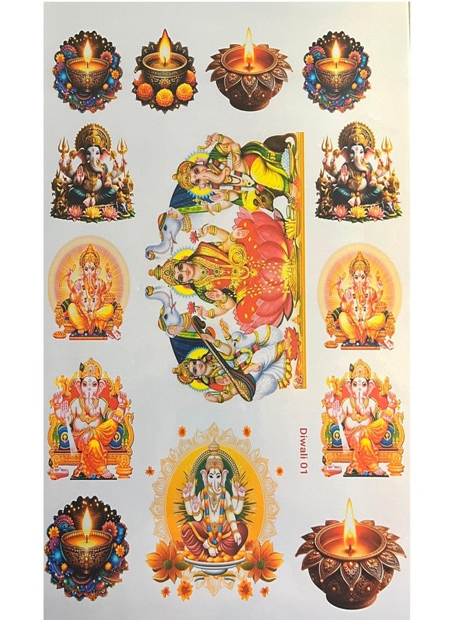 IRIKA A4 Resin Insert Sheet - Diwali Theme with Ganesh Ji, Lakshmi Ji & Diya Designs | Not Stickers | Direct Mold Insert for Art & Craft - Image 1